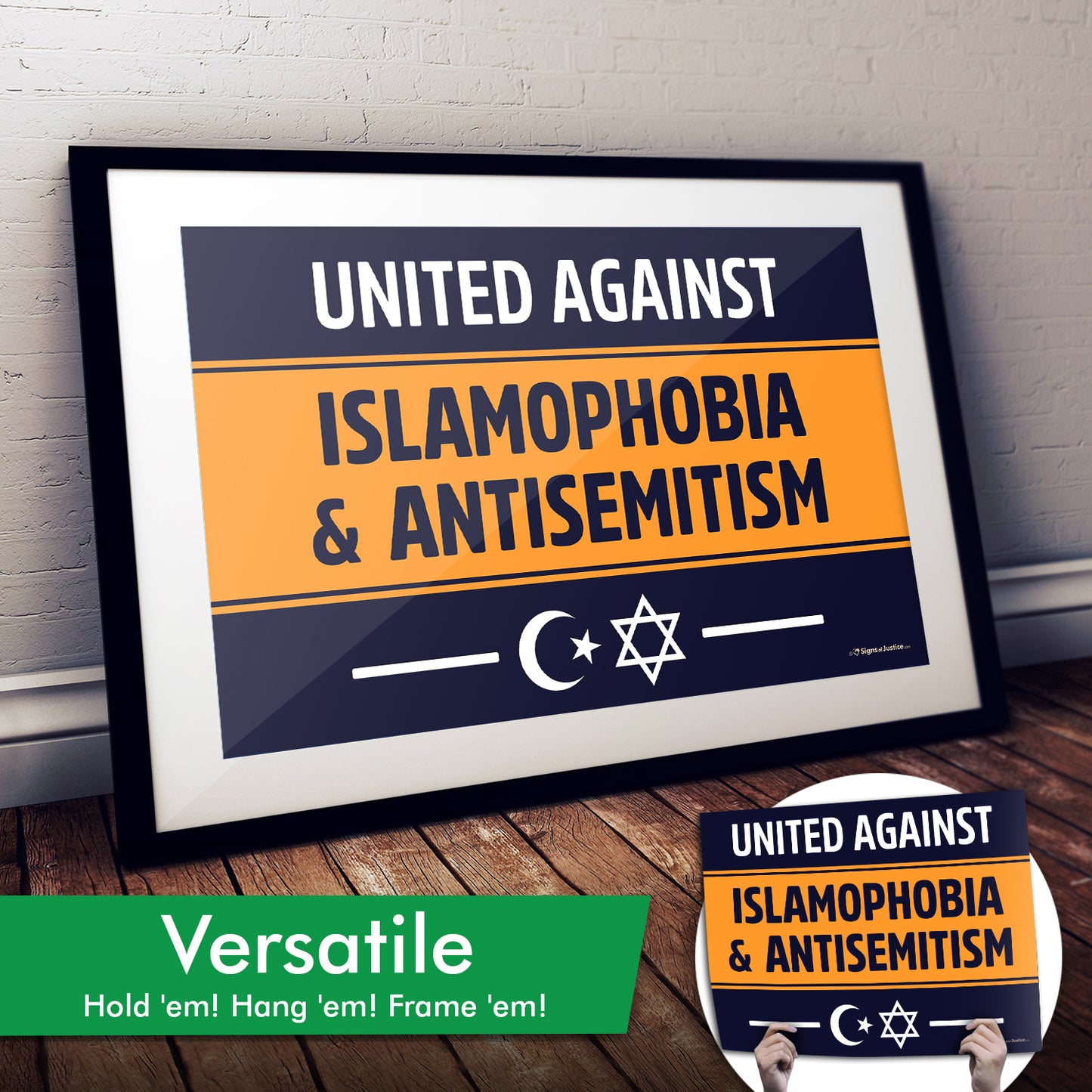 United Against Islamophobia & Antisemitism Cardstock Print