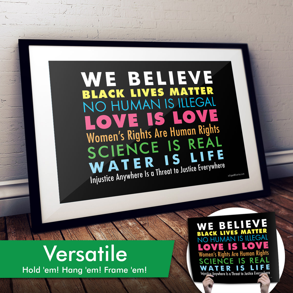 "We Believe" Art Print or Protest Sign Pack