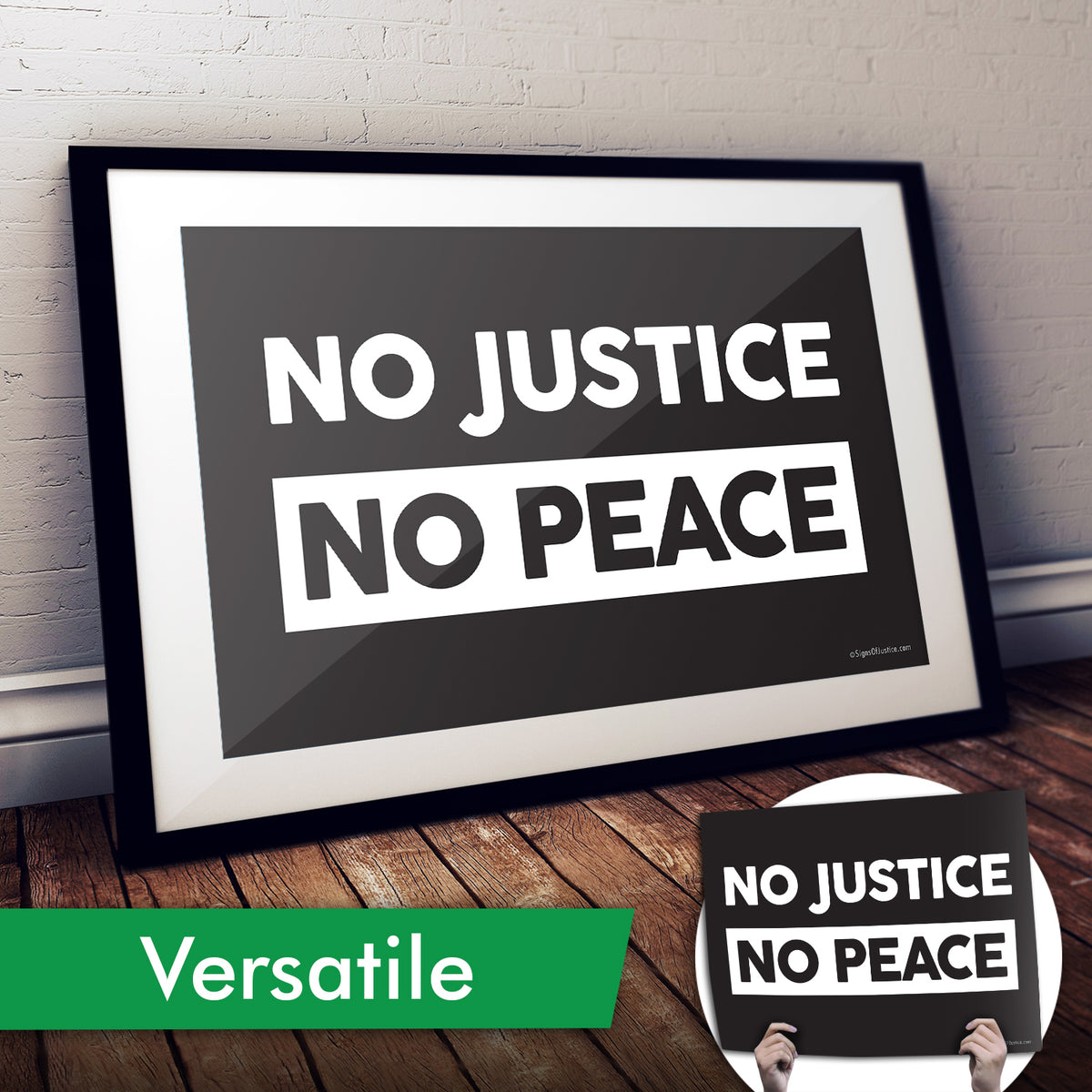 "No Justice, No Peace" Art Print or Protest Sign Pack
