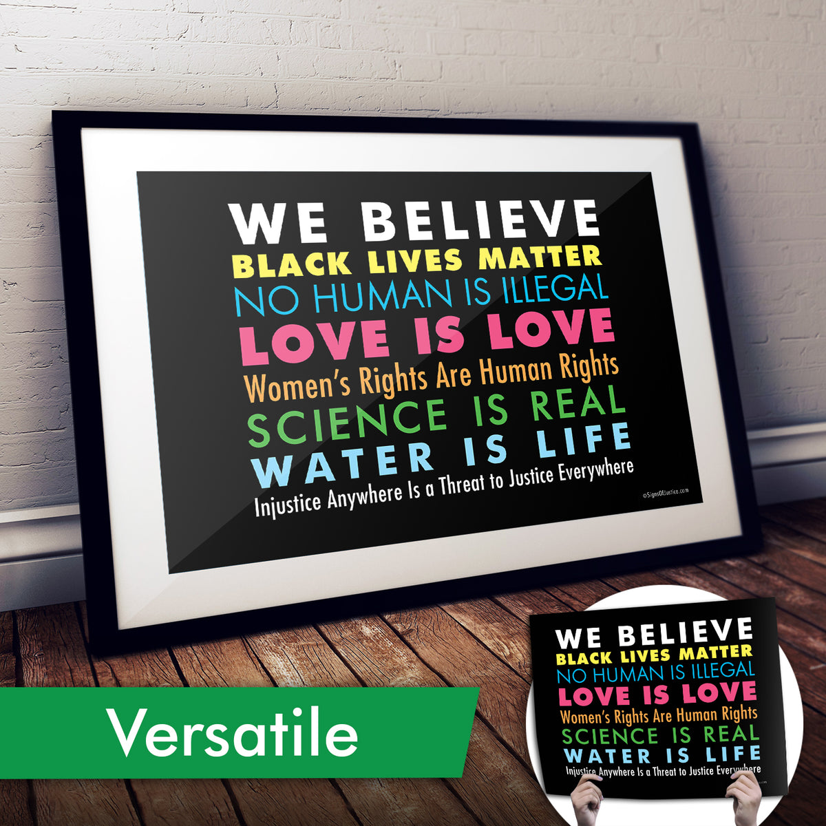 "We Believe" Art Print or Protest Sign Pack
