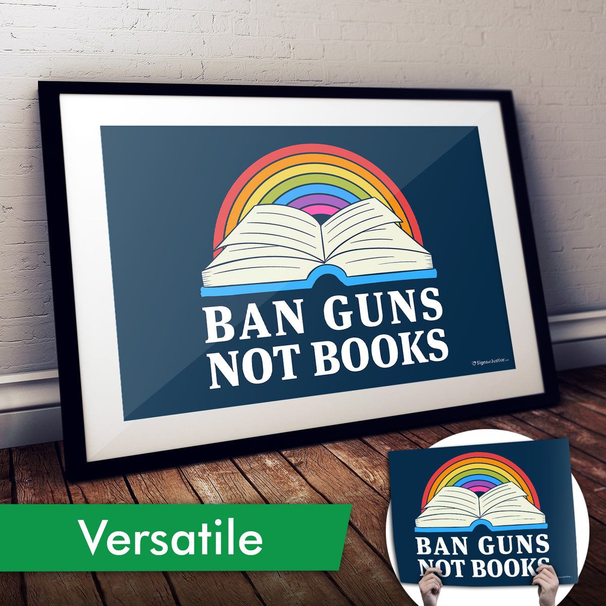 "Ban Guns Not Books" Art Print or Protest Sign Pack