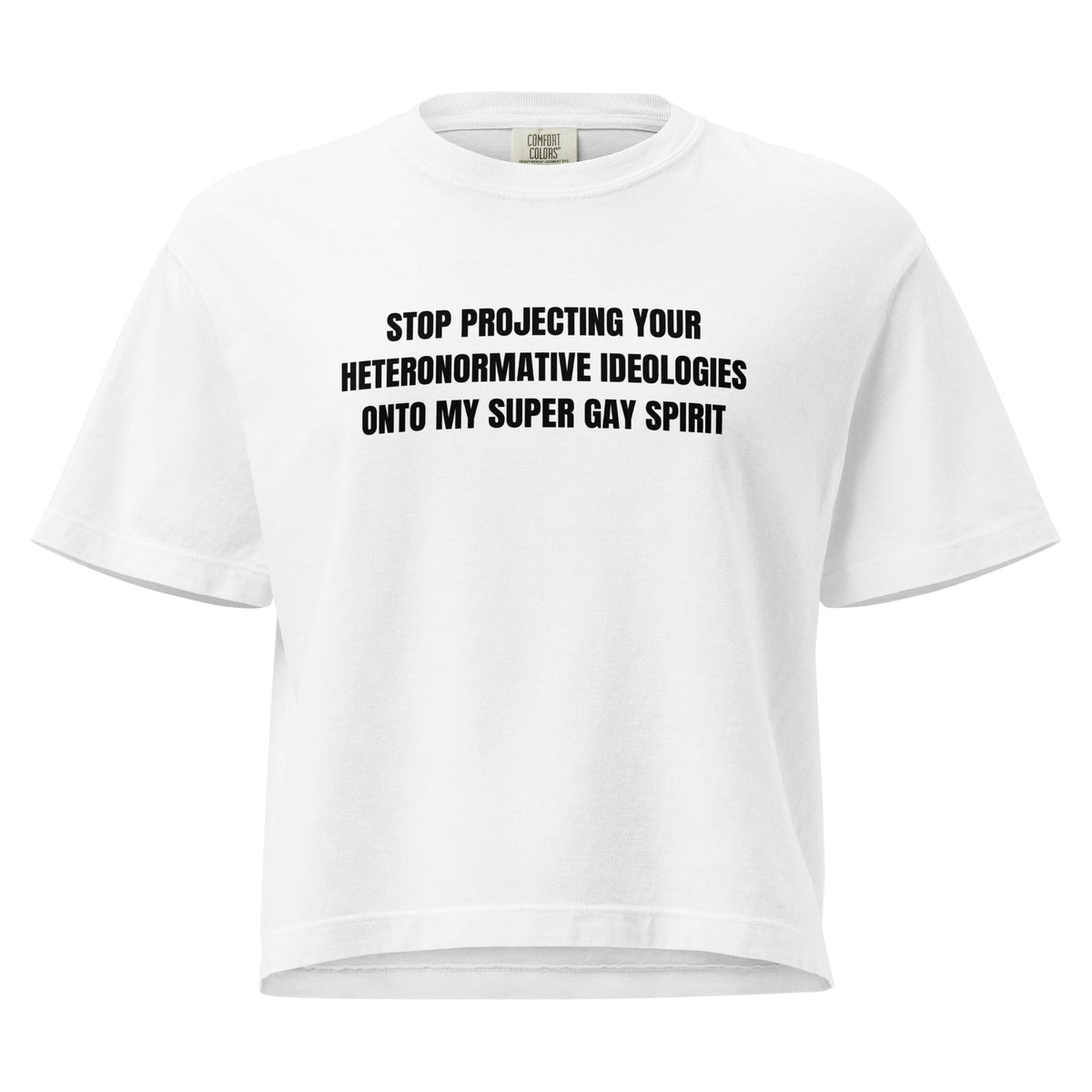 "Stop Projecting Your Heteronormative Ideologies onto My Super Gay Spirit" T-Shirt