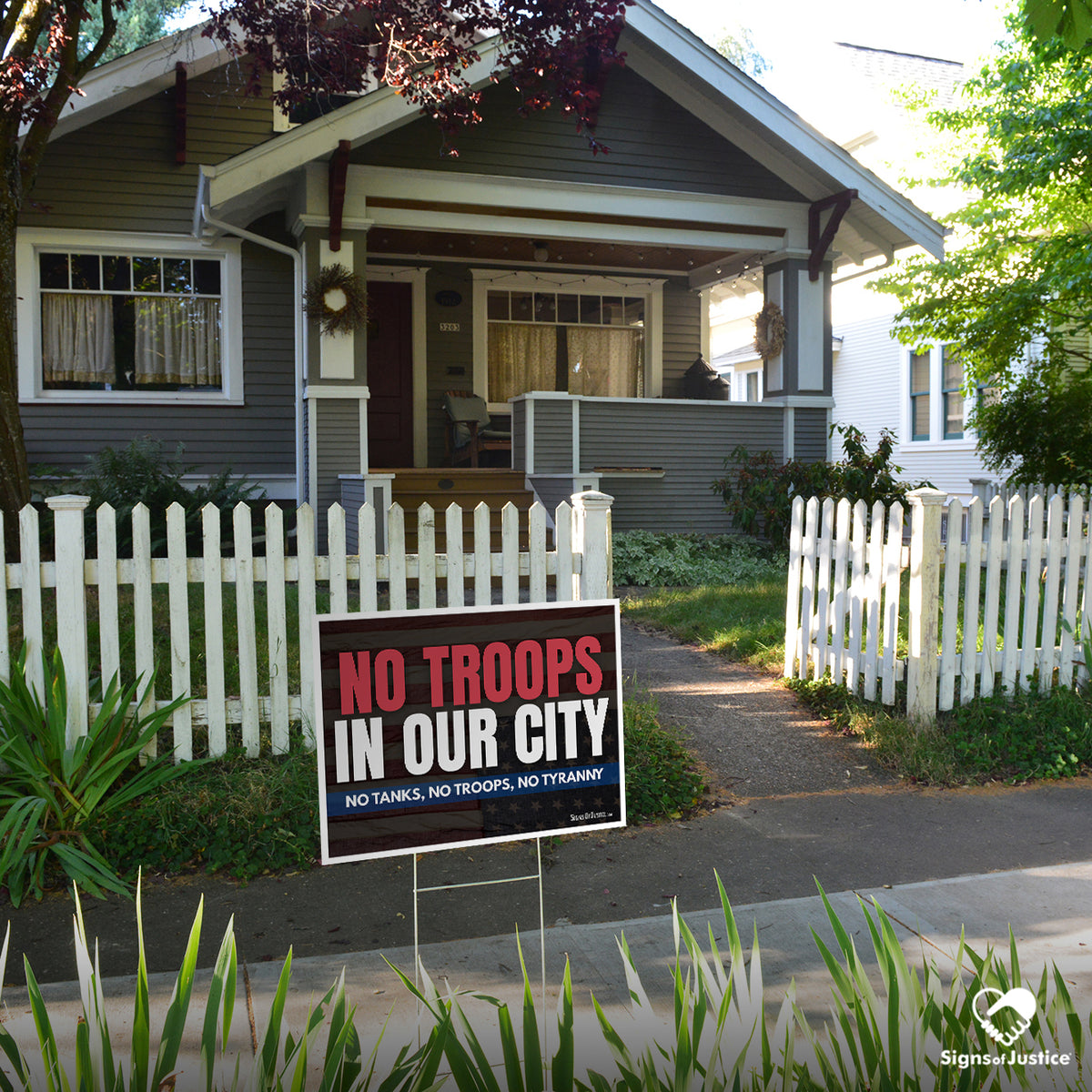 "No Troops" Yard Sign