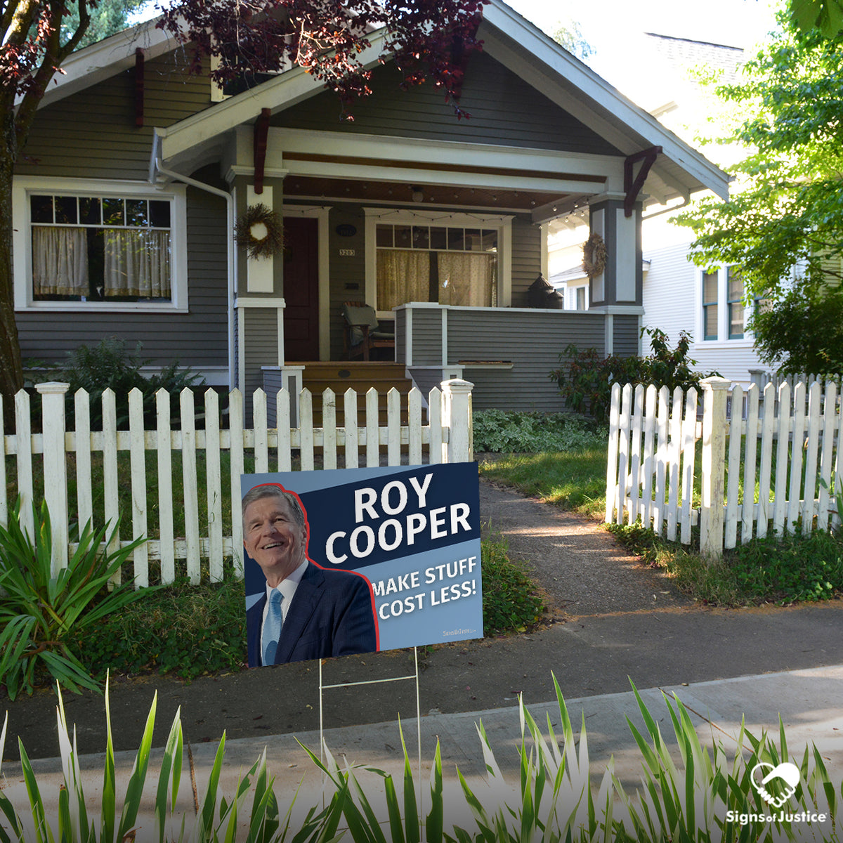 Roy Cooper for U.S. Senate 2026 Yard Sign, Carolina Blue Photo (North Carolina)