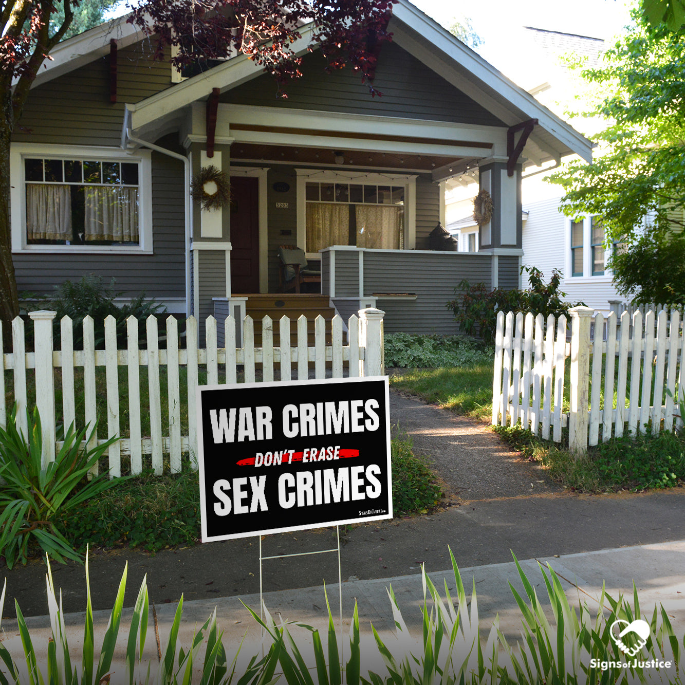 "War Crimes" Yard Sign