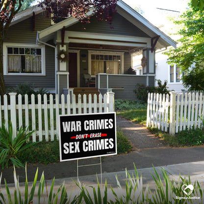 "War Crimes" Yard Sign
