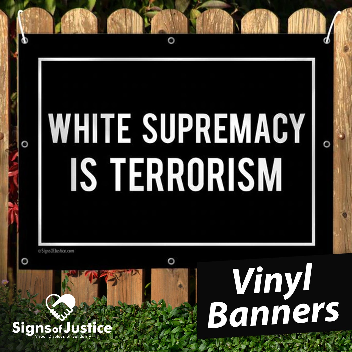 White Supremacy is Terrorism Vinyl Banner