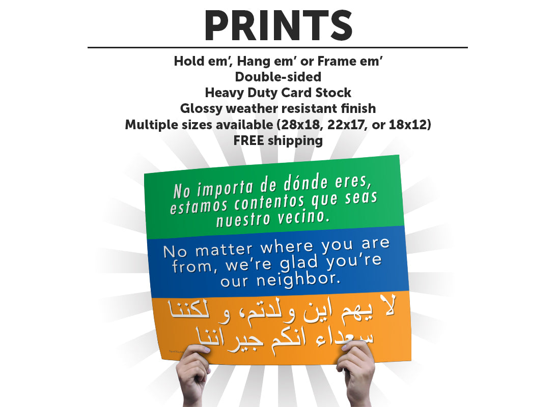 "Welcome Your Neighbors" Art Print or Protest Sign Pack