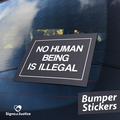 No Human Being is Illegal Right Bumper Stickers