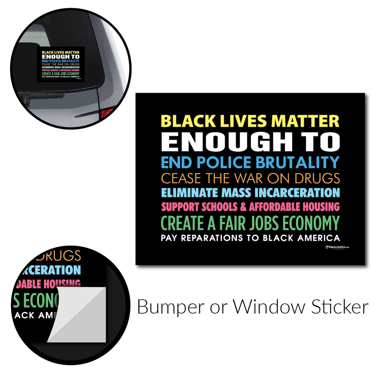 "Black Lives Matter Enough To" Bumper Stickers