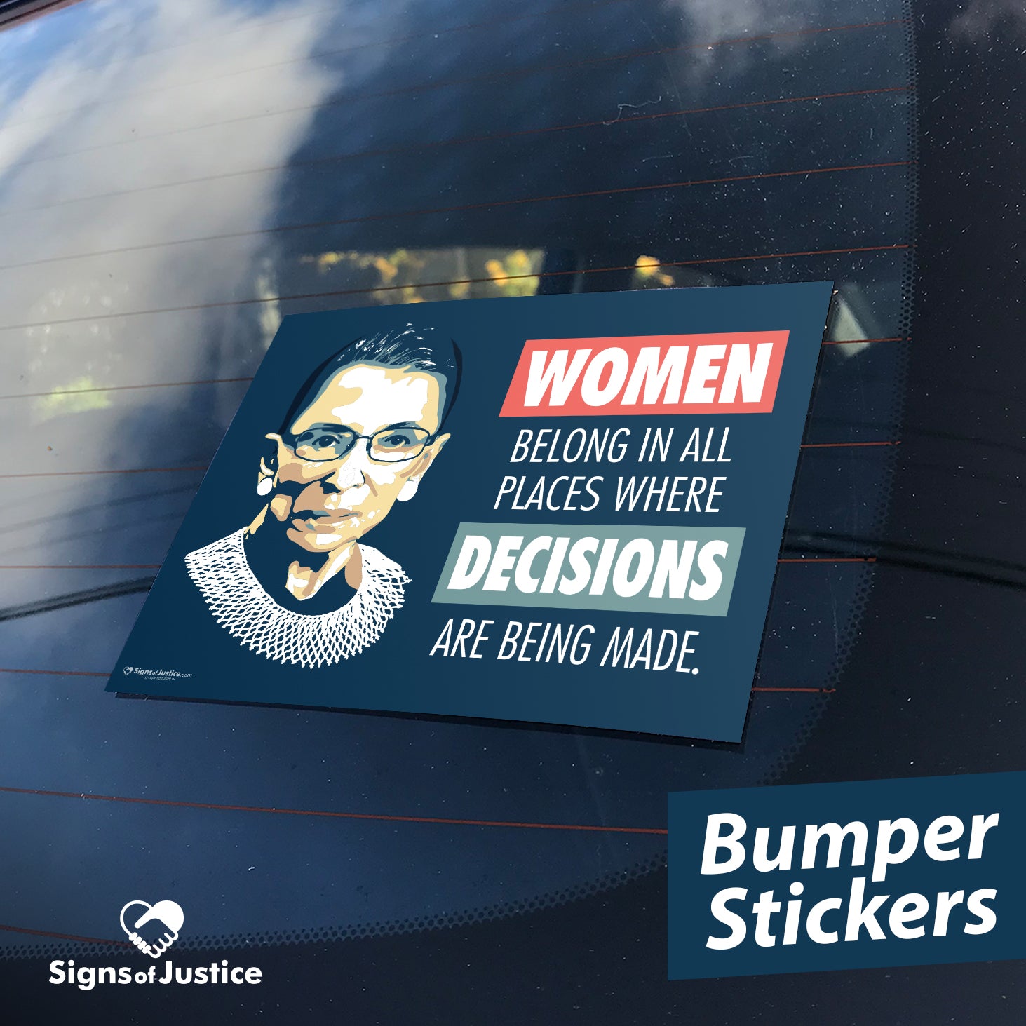 Signs of Justice bumper Stickers | Weather and Scratch-resistant With A ...
