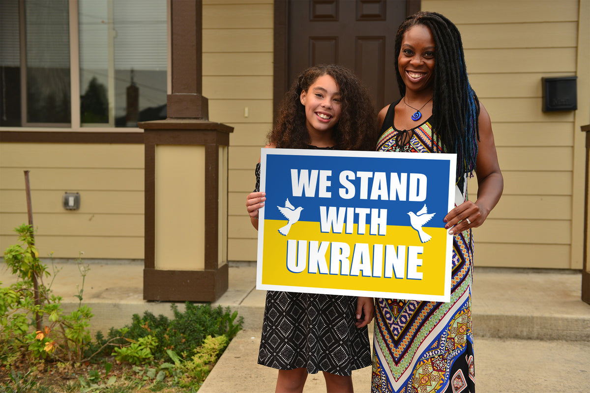 "We Stand With Ukraine" Yard Sign