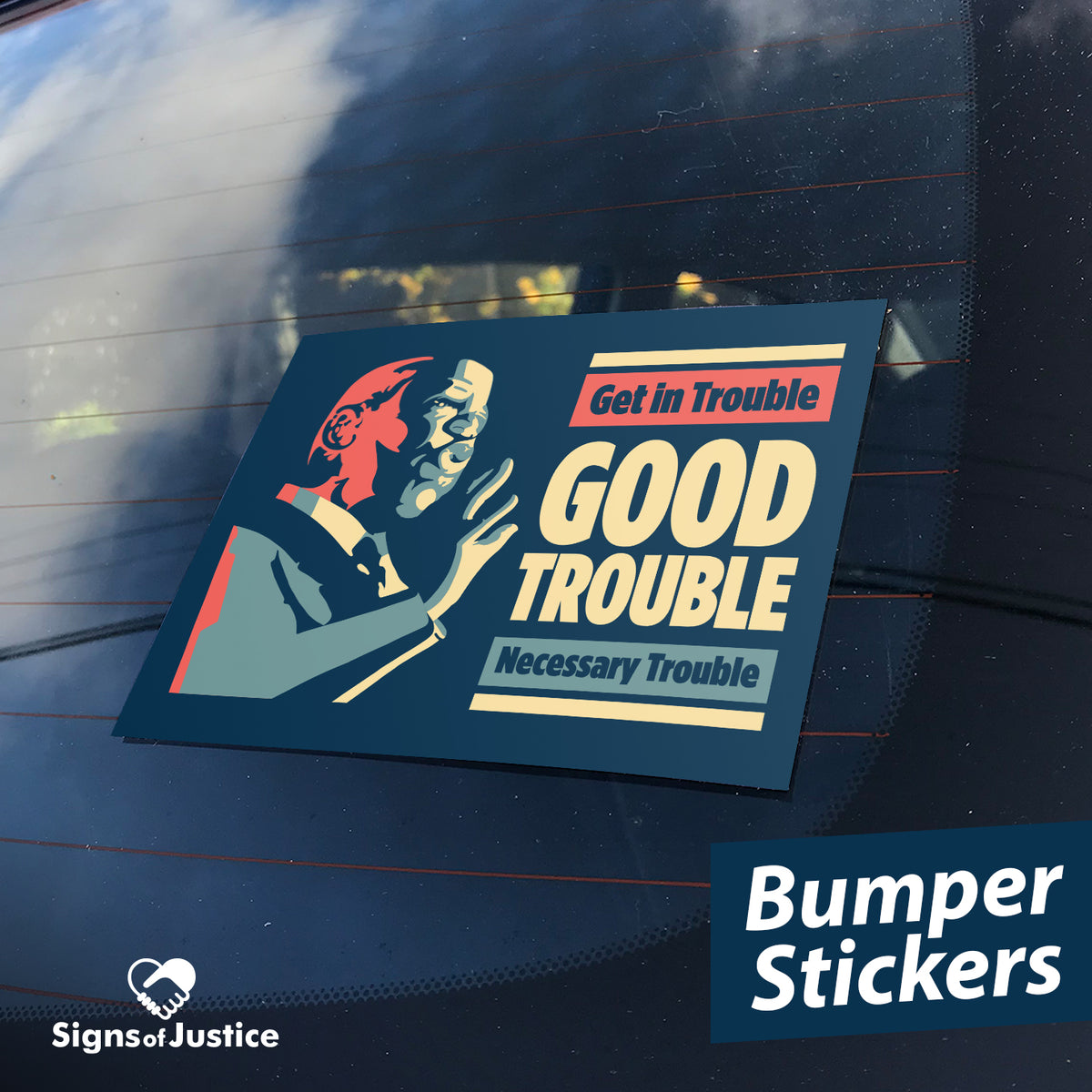 "John Lewis: Good Trouble" Bumper Stickers