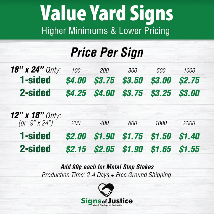 Value Yard Signs – Signs Of Justice