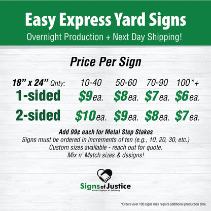 Custom 1-Sided Easy Express Yard Signs