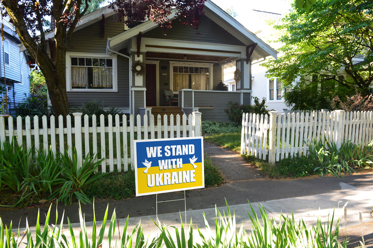 "We Stand With Ukraine" Yard Sign