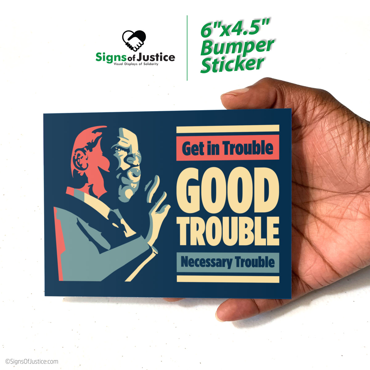 "John Lewis: Good Trouble" Bumper Stickers