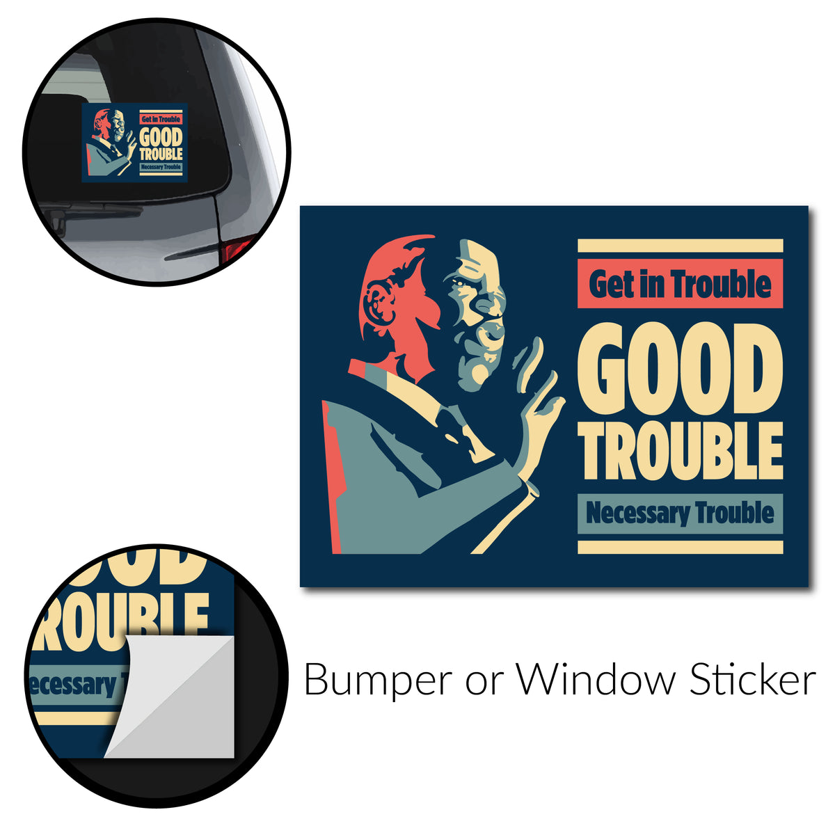"John Lewis: Good Trouble" Bumper Stickers
