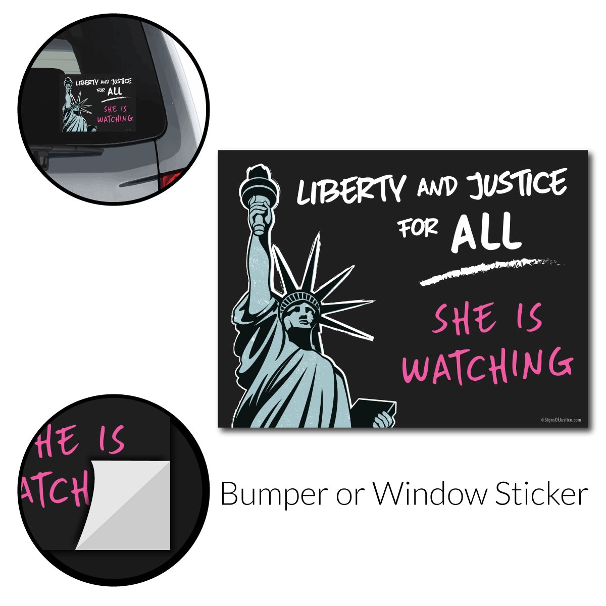 Lady Liberty Bumper Sticker - Free Shipping!