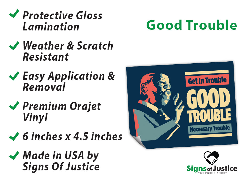 "John Lewis: Good Trouble" Bumper Stickers