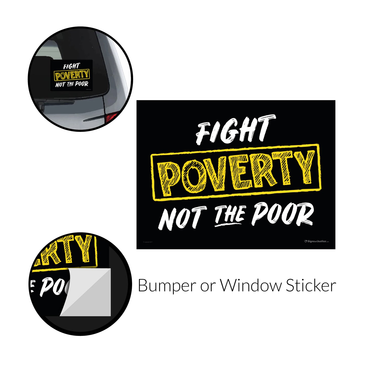 Fight Poverty Not The Poor Bumper Stickers