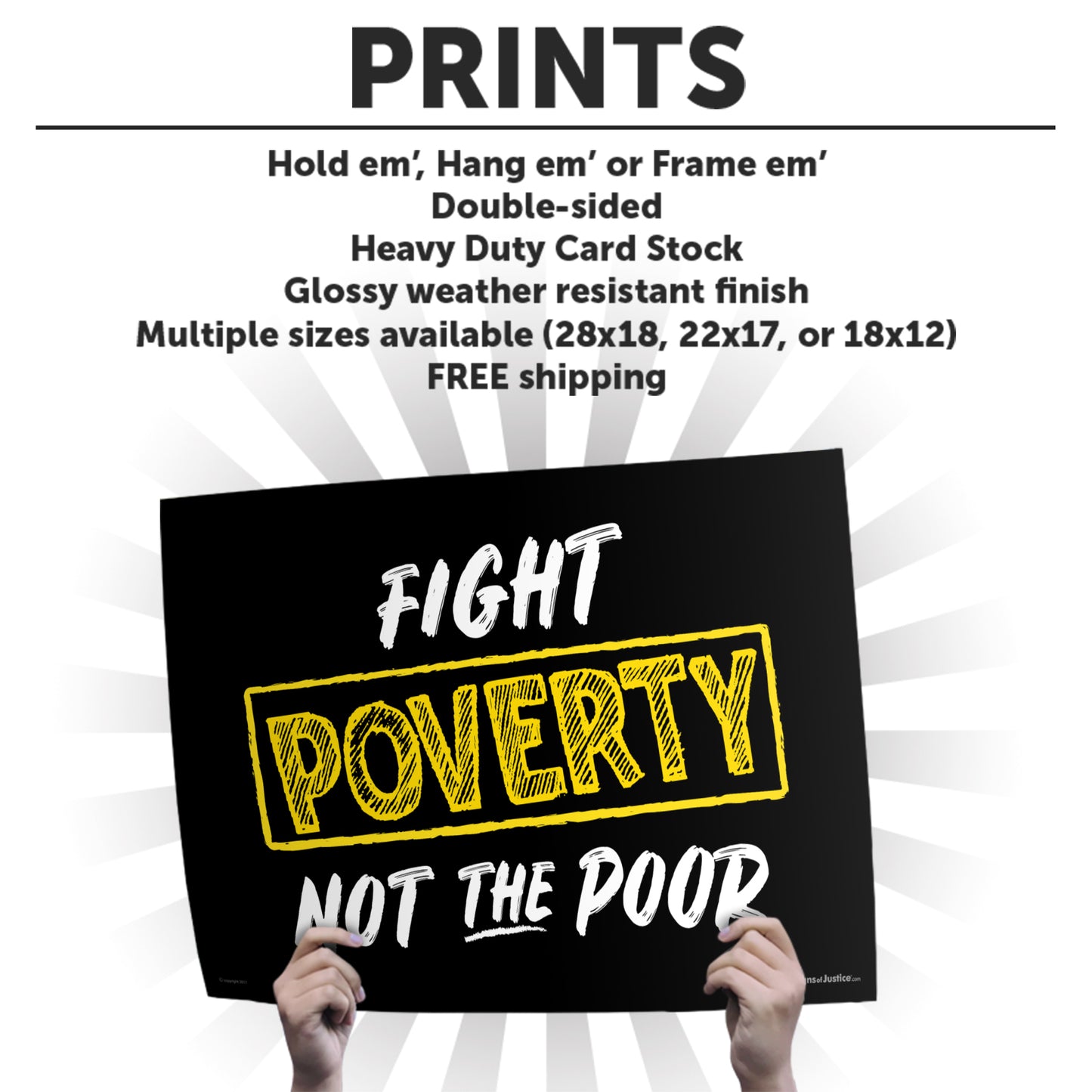 Fight Poverty Not The Poor Cardstock Print