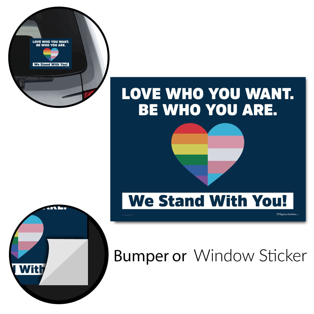 "Love Who You Want" Bumper Stickers