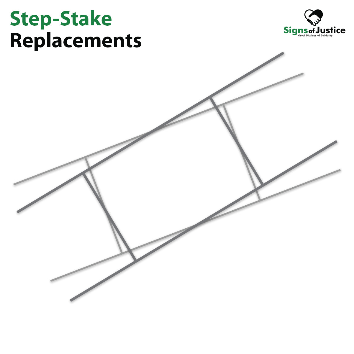 Yard Stakes - 10 x 30 inch metal step stakes for yard signs