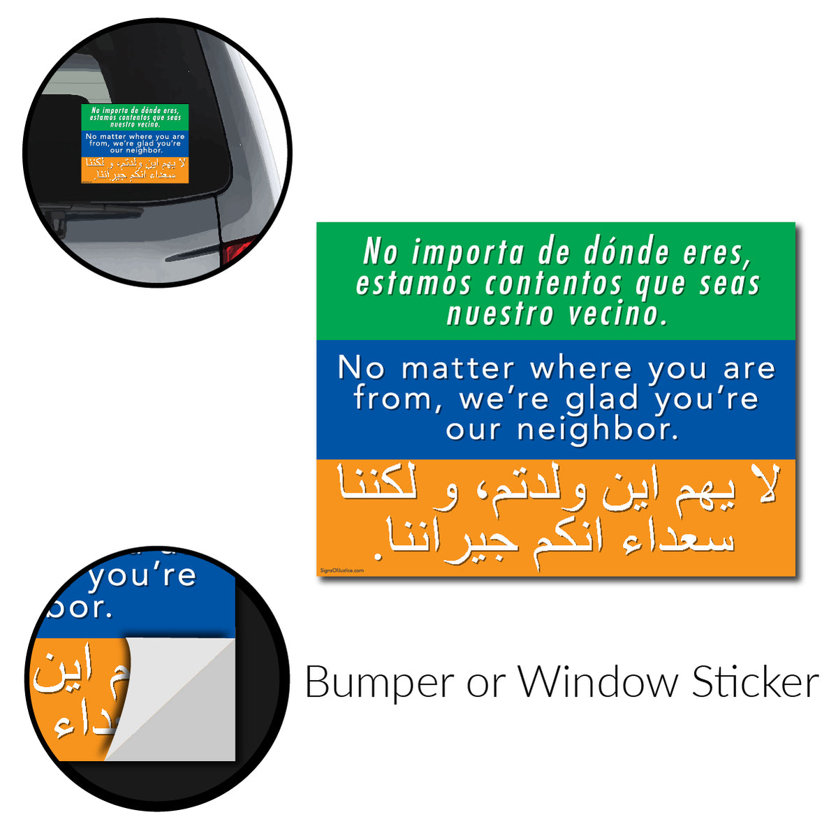"Welcome Your Neighbors" Bumper Stickers