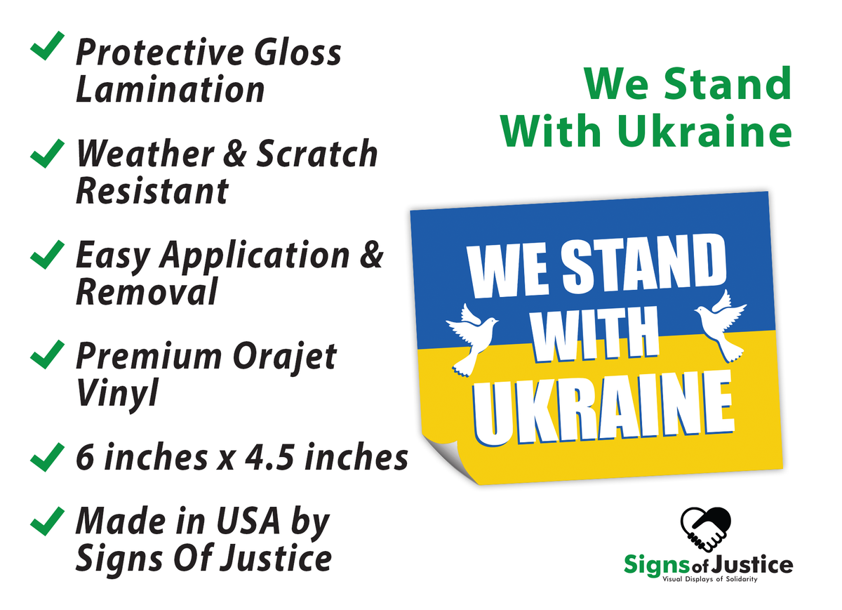 "We Stand With Ukraine" Bumper Stickers