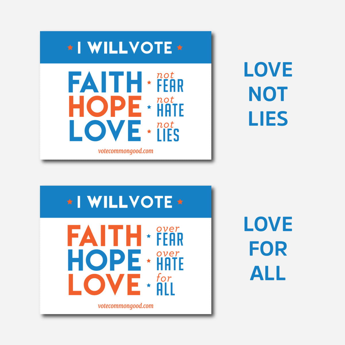 "Faith, Hope & Love" Yard Sign