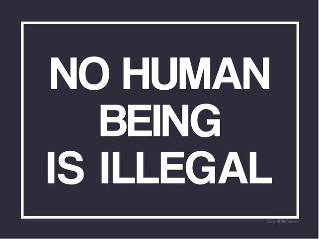 No Human Being is Illegal Right Bumper Sticker
