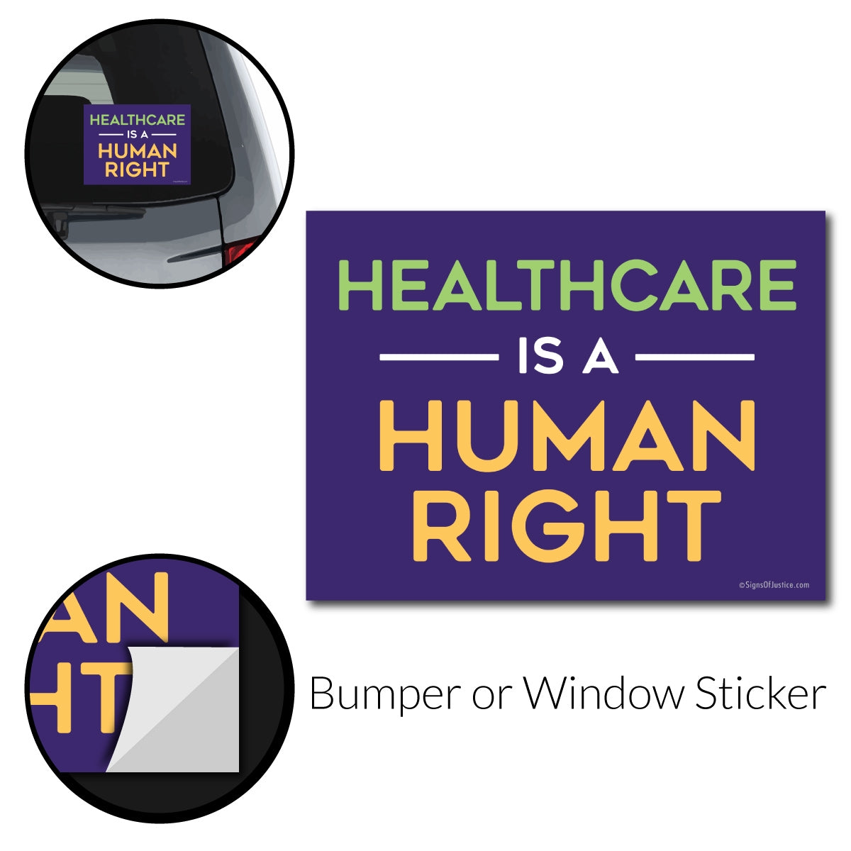 Healthcare Rights Bumper Sticker - Free Shipping!