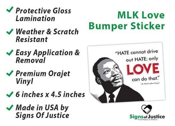 MLK Love Bumper Stickers