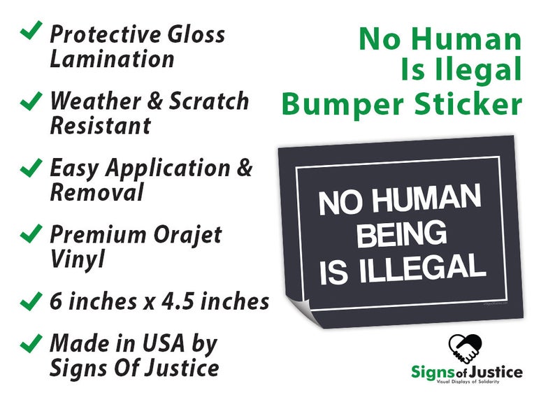 No Human Being is Illegal Right Bumper Stickers